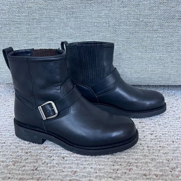 Harley-Davidson Black Leather Classic Slip On Riding Boots main image 5